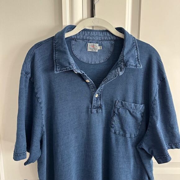 Faherty Short Sleeve Polo Shirt Size: XXL Color: Dark Indigo Wash - Picture 3 of 9
